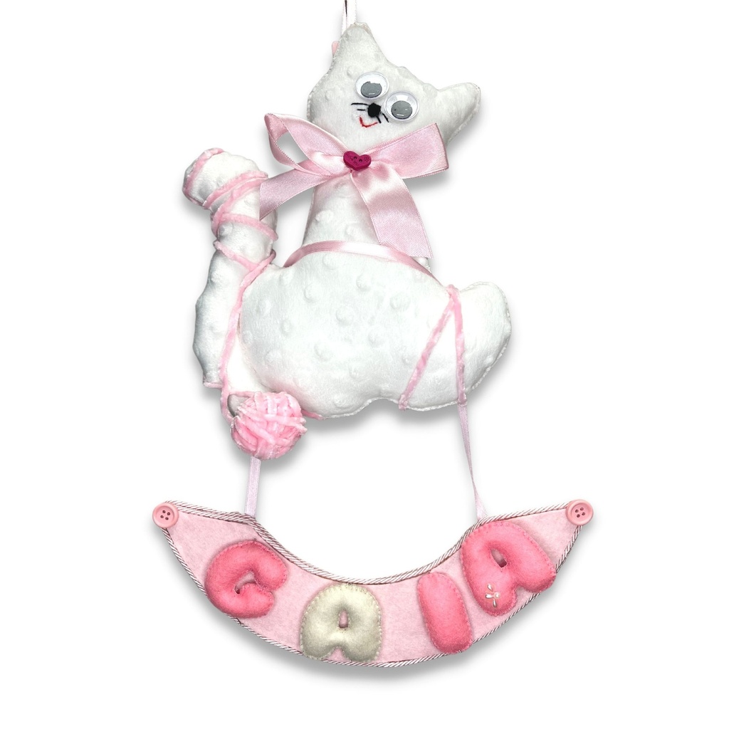 Coccarda Nascita Gattina con Fiocco