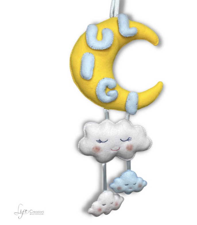 Coccarda Nascita Lunetta Piccola Gialla 