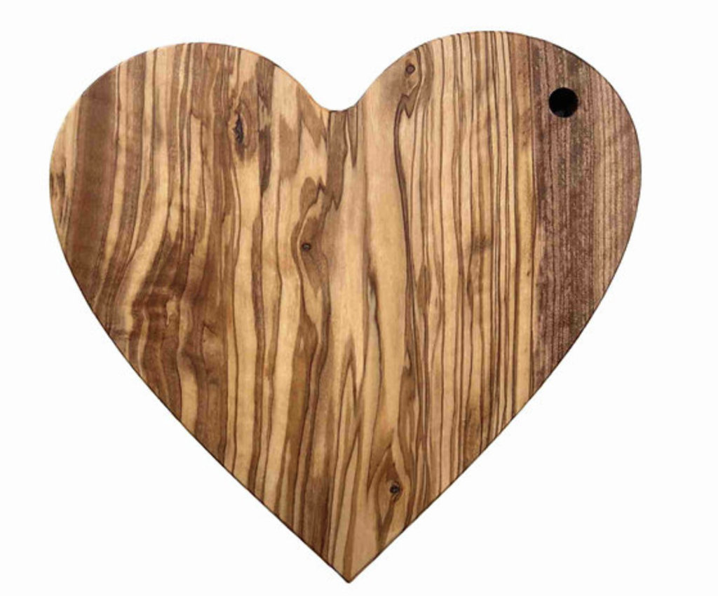 TAGLIERE CUORE IN LEGNO DI ULIVO PERSONALIZZATO