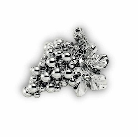 GRAPPOLO D'UVA ARGENTATO IN RESINA ALTA QUALITA'