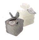 SCATOLA CON FARFALLA IN VETRO PANNA E NERO CON CANDELA PROFUMATA PICCOLA
