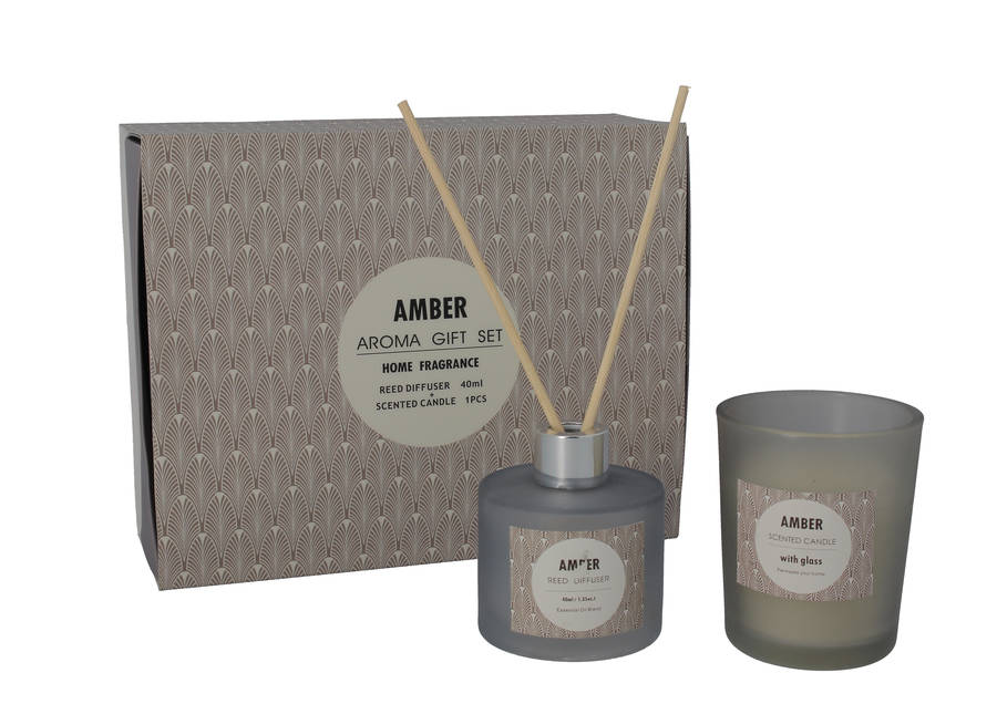 COFANETTO PROFUMATORE E CANDELA FRAGRANZA AMBRA