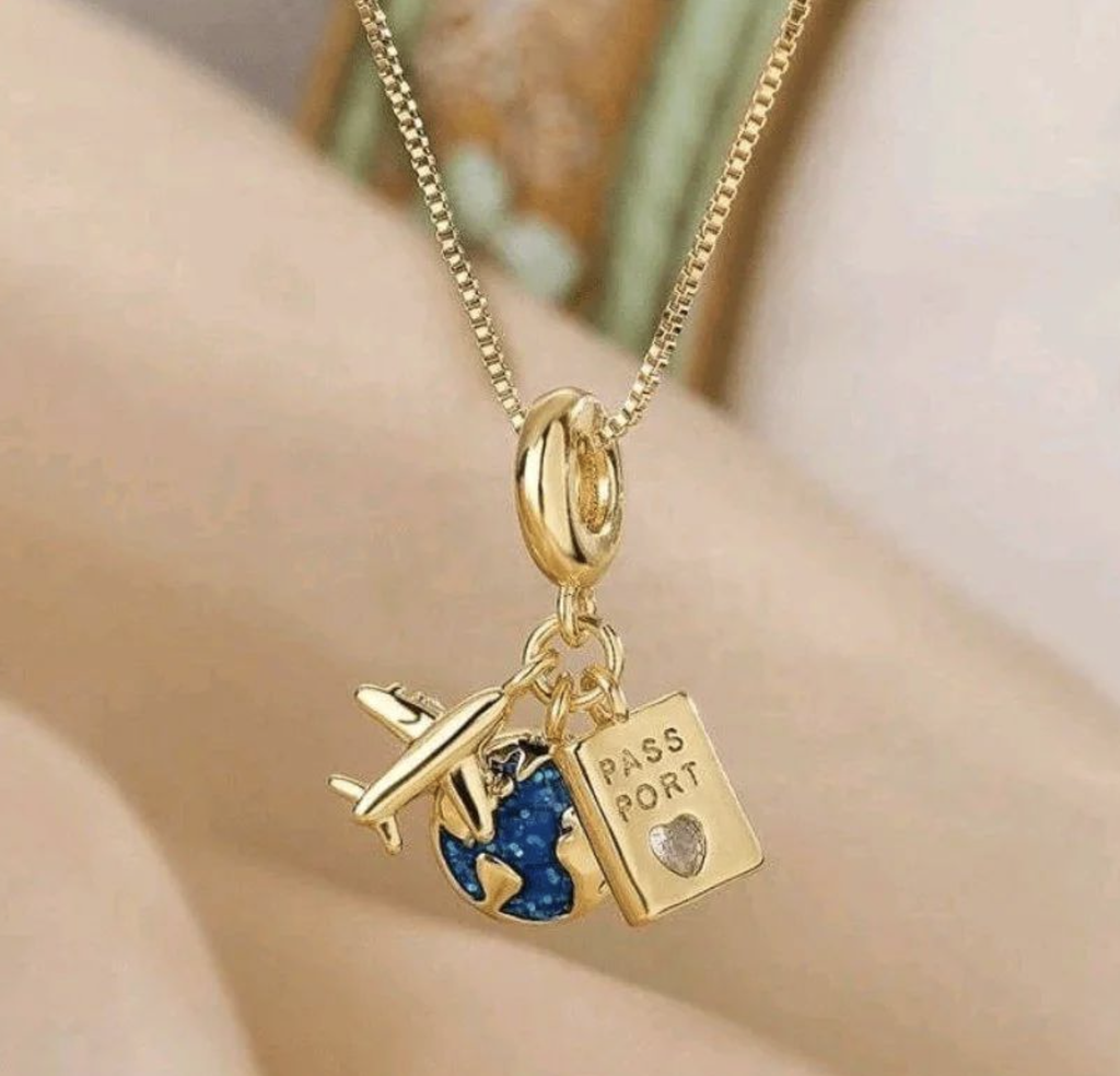 CHARM PER COLLANA VIAGGIO - AEREO | MONDO | PASSAPORTO