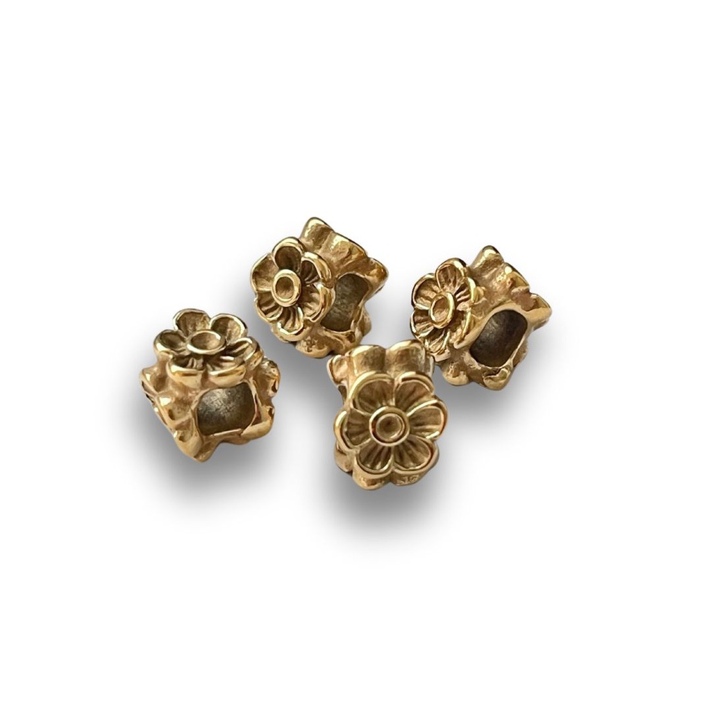 CHARM MUM FIORE IN ACCIAIO ORO e NERO