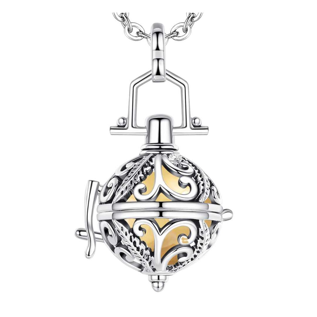 CHIAMA ANGELI ELEMENTO FUOCO Argento con diversi colori di campanella sonora interna 20 mm