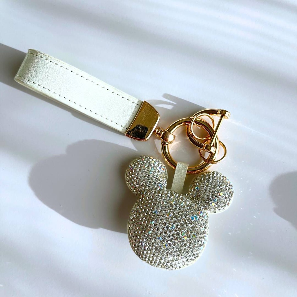 PORTACHIAVI A FORMA DI TOPOLINO CON STRASS MULTI FUNZIONE CHARM BORSE
