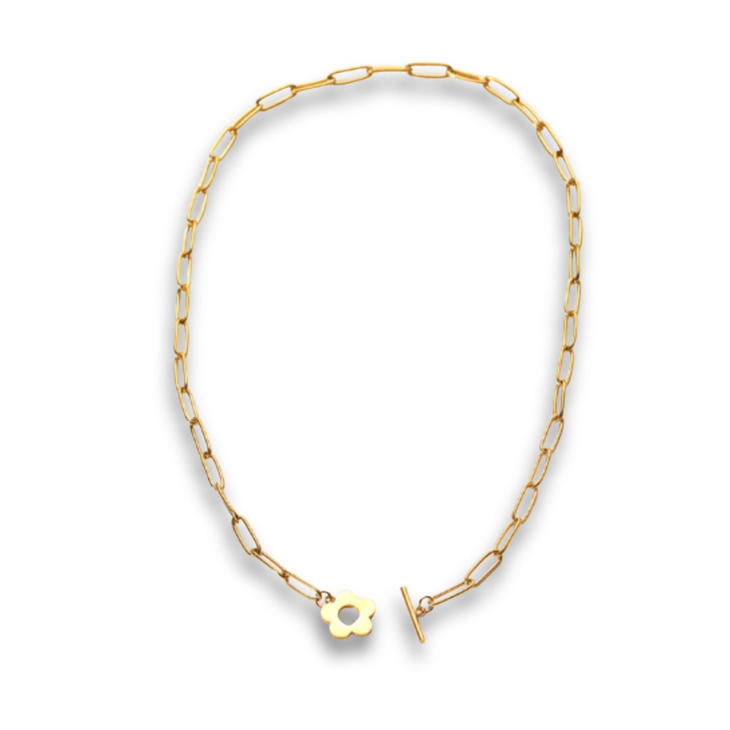 COLLANA FLORENCE ACCIAIO ORO FIORE