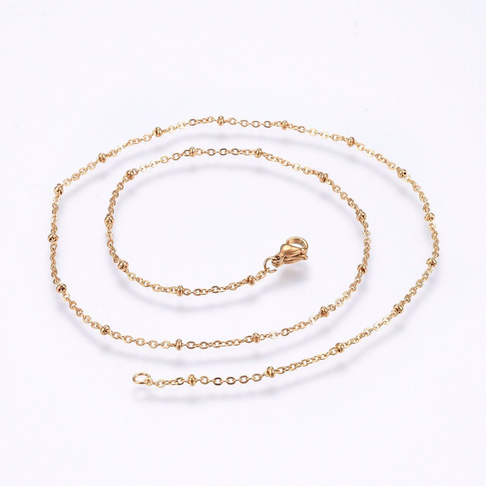 COLLANA PALLINI ACCIAIO Oro
