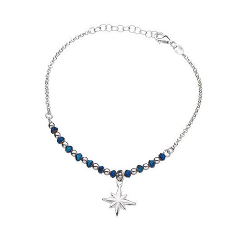 [LM20BR106] BRACCIALE META' ROSA DEI VENTI MISURA 17 CM + 3 CM COLORE BLU