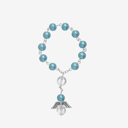[D238534/C] [D238534/C] Bracciale Coroncina con Perle Celeste