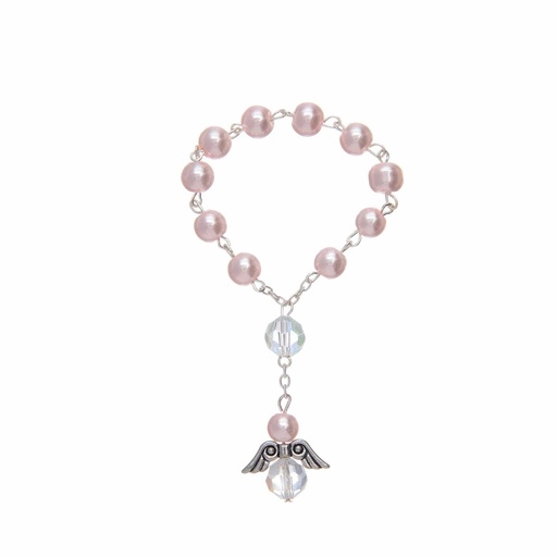 [D238534/R] [D238534/R] Bracciale Coroncina con Perle Rosa