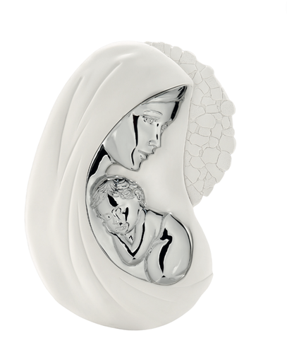 [AM1937/B] Madonna e Bambino Capezzale colore Bianco 23X33h CM  