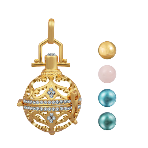 CHIAMA ANGELI ELEMENTO FUOCO Oro con diversi colori di campanella sonora interna 18 mm