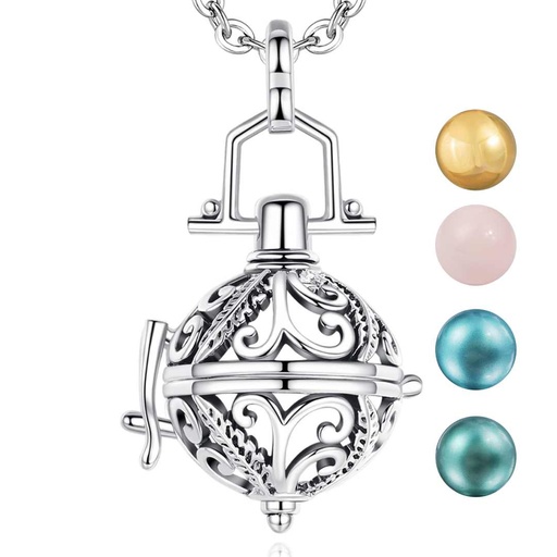 CHIAMA ANGELI ELEMENTO FUOCO Argento con diversi colori di campanella sonora interna 20 mm