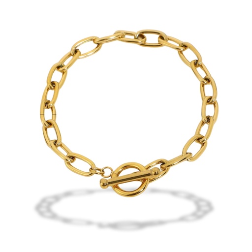 [2440-13] BRACCIALE SANTY ACCIAIO ORO VINTAGE