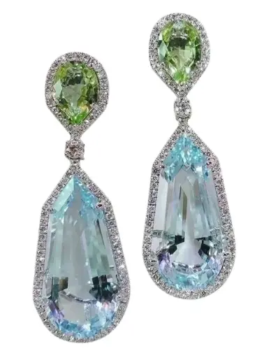ORECCHINI SUSANNA CON PIETRE AZZURRO E VERDE